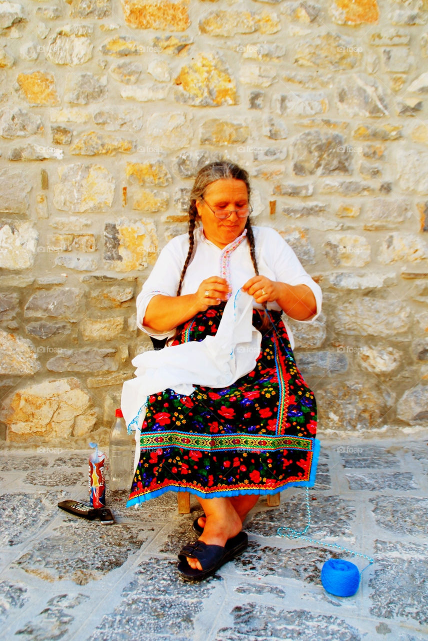 woman wall rocks streets by mrarflox