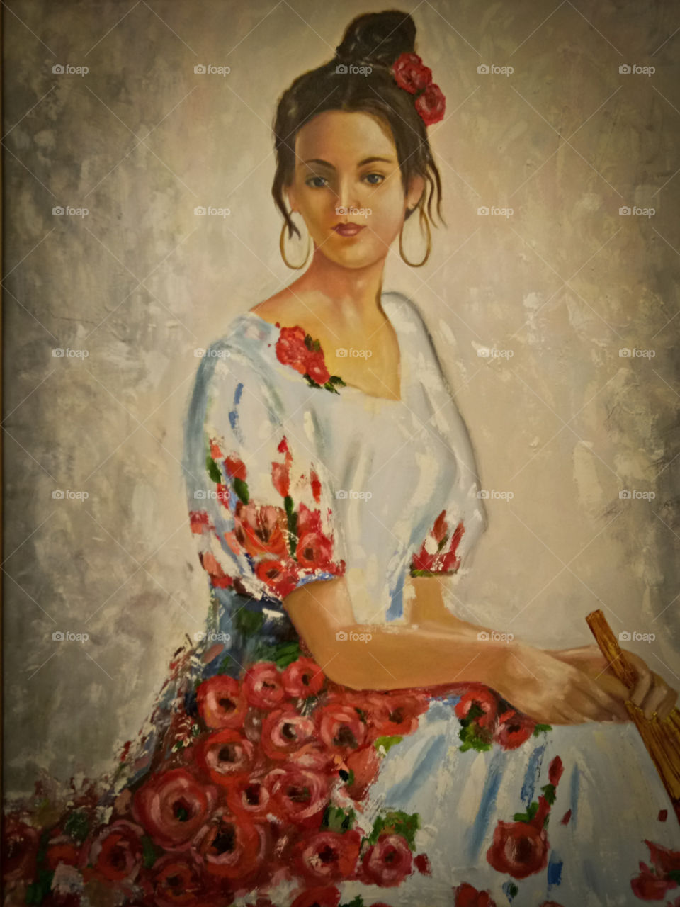 The lady in a canvas