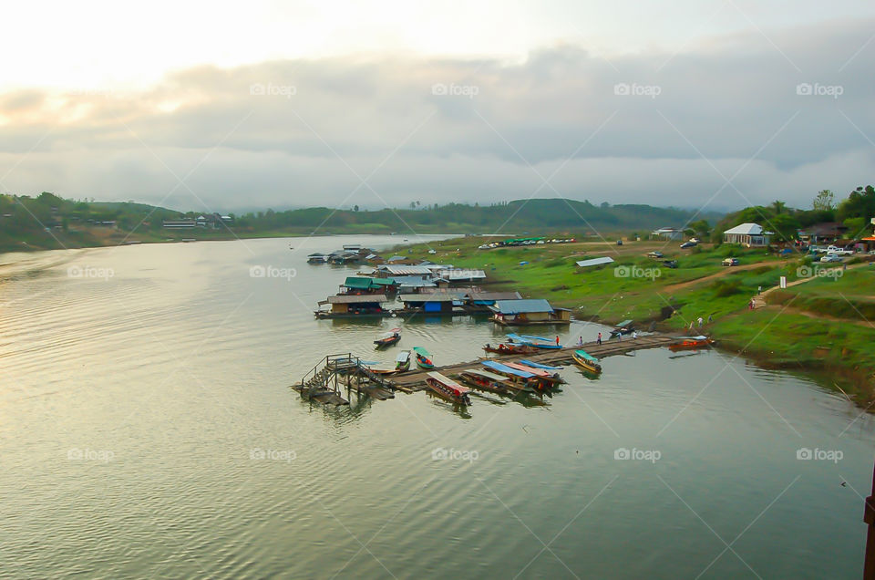 The beauty of Khao Laem reservoir in Kanchanaburi , Thailand.