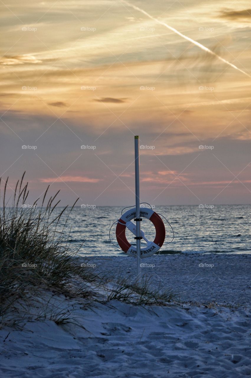 High angle view of lifeguard