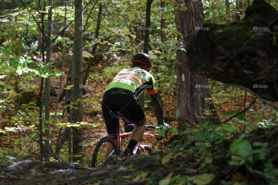 Man is biking to stay fit