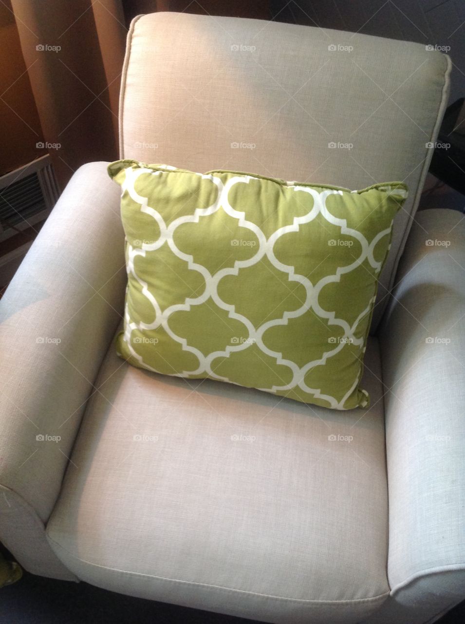 A green pillow.