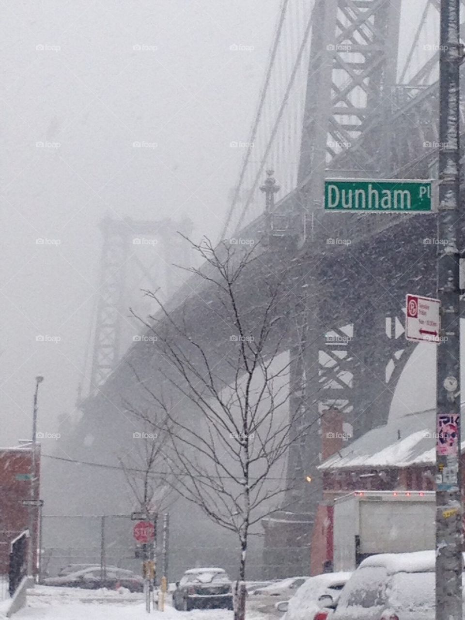 Williamsburg, snowstorm, Williamsburg bridge, snow