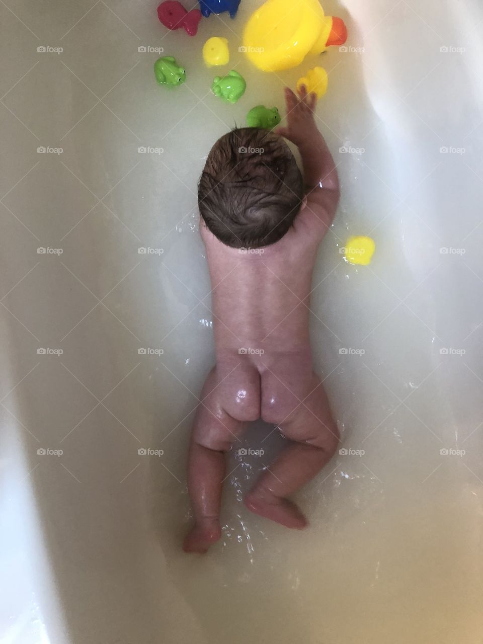 Naked bum milk bath