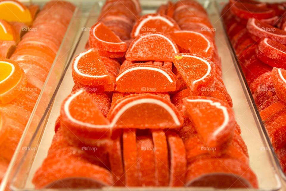 Orange color sweets