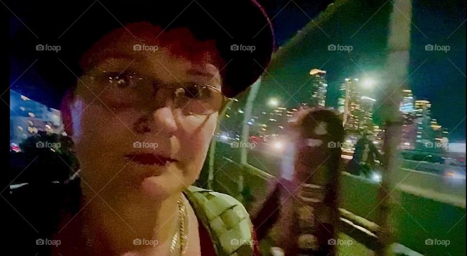 A beautiful impression from a crossing of the „Pulaski Bridge“ at night. I am standing on the LIC side and watch people waiting for a bridge opening. 2023. Hypnotic Productions