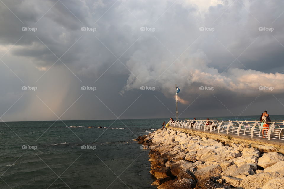 Thunderstorm over the sea 