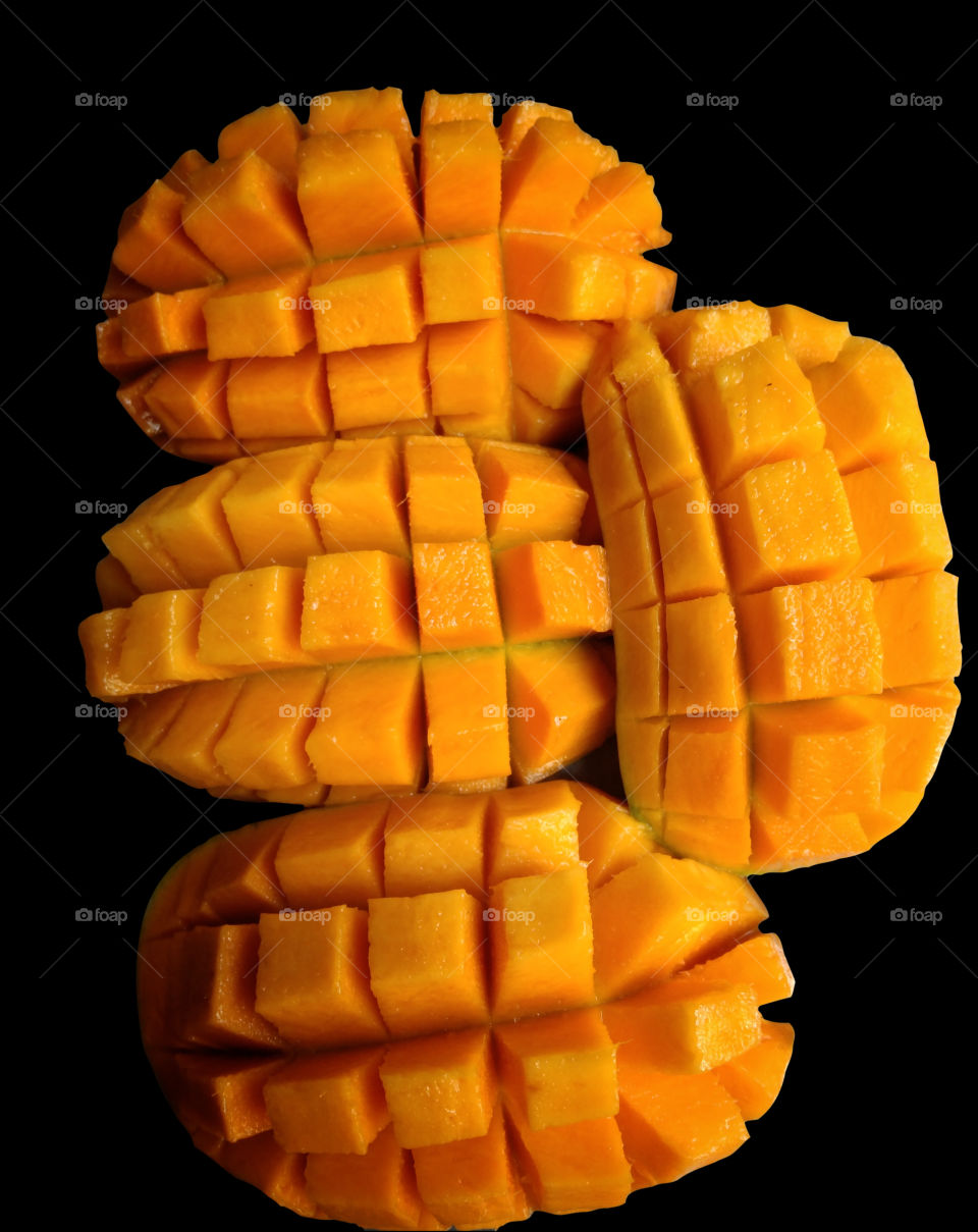 Mango slice cutted looking a decorative