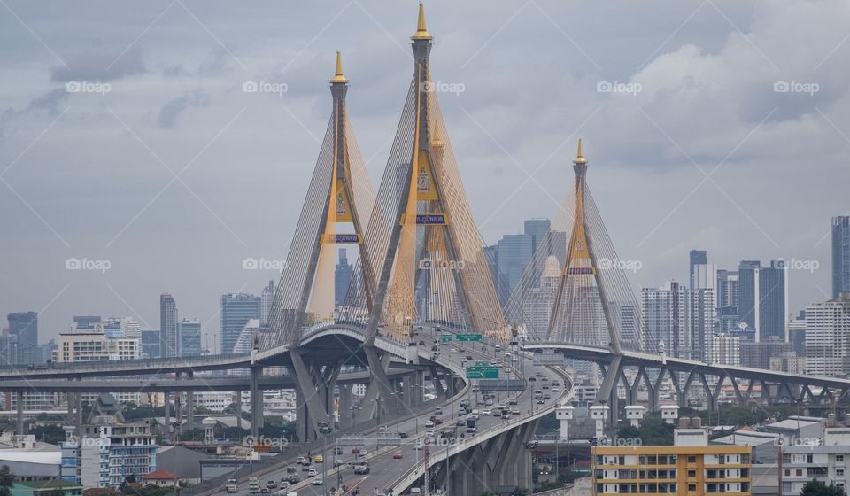 Beautiful landmark bridge in Bangkok Thailand