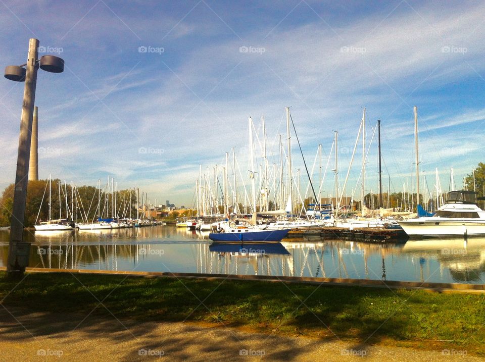 Marina sailboats