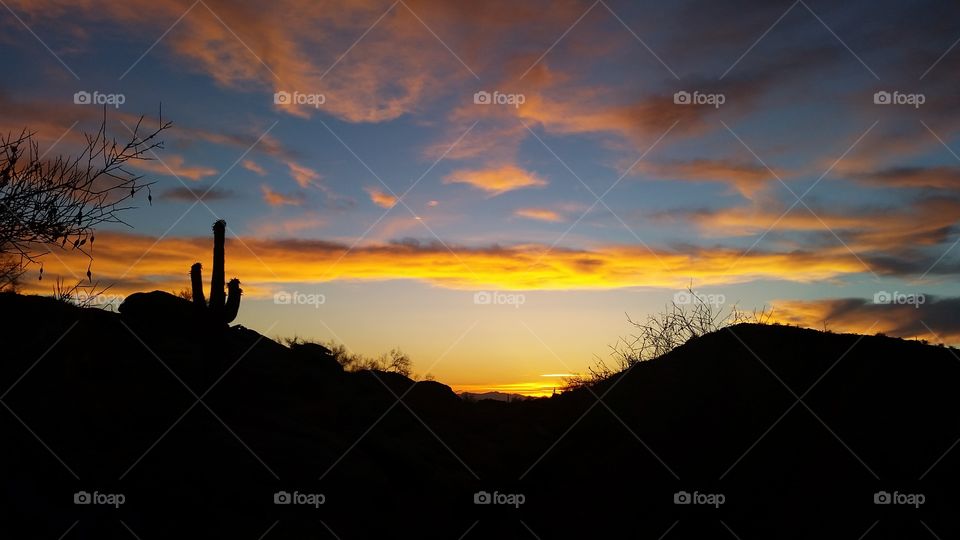 Arizona Sunset. Hiking in Arizona at Sunset