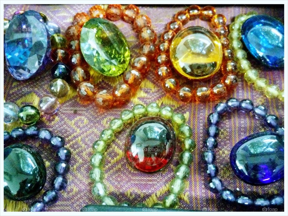 Colourful of  crystal. the colourful of crystal on the desk