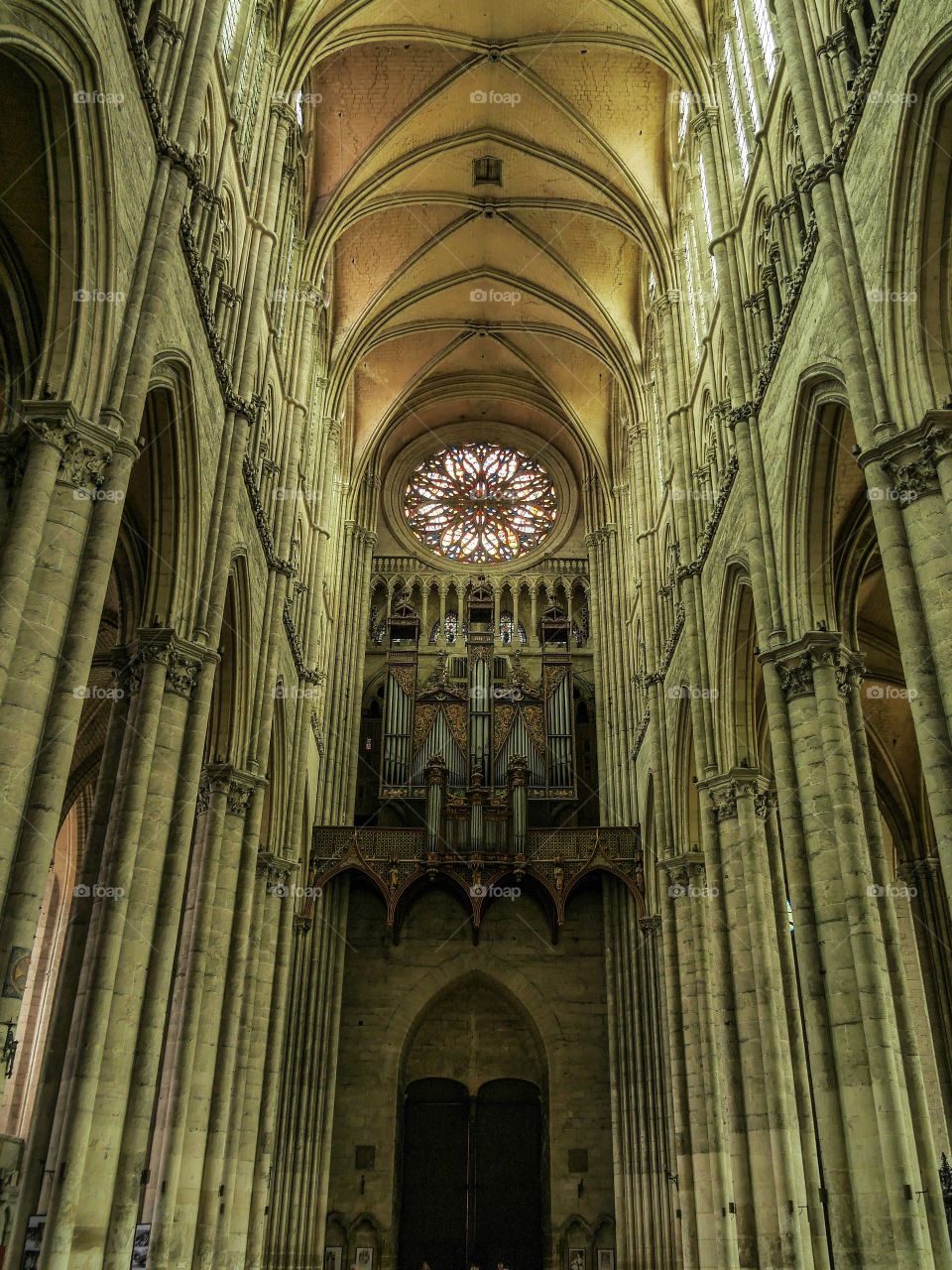 The organ in Cathedral. discover the beauty of places and photograph the organ in the cathedral of Amiens