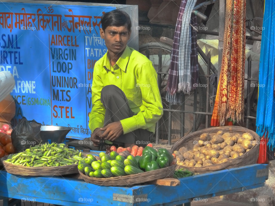 man vegetables market india by wildswimmer