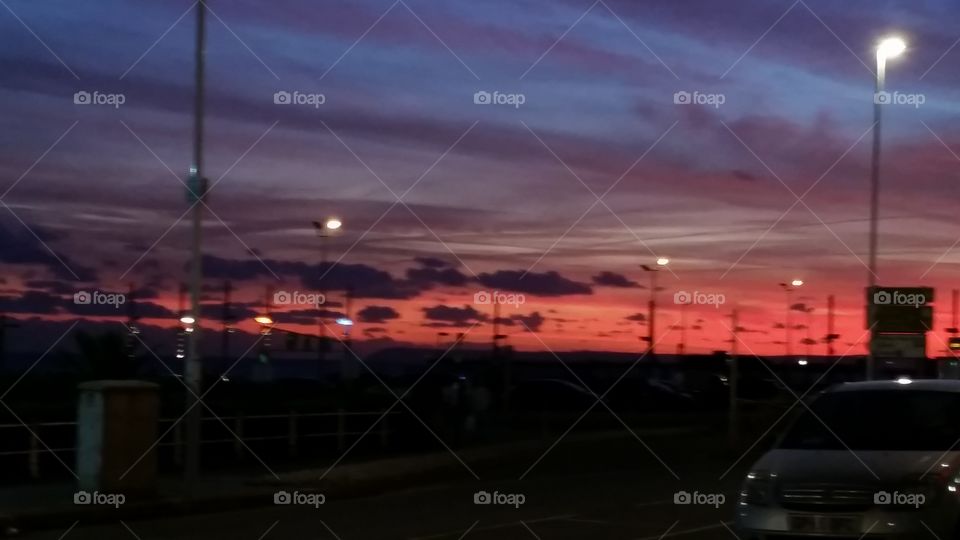 Sunset, City, Evening, Light, Landscape