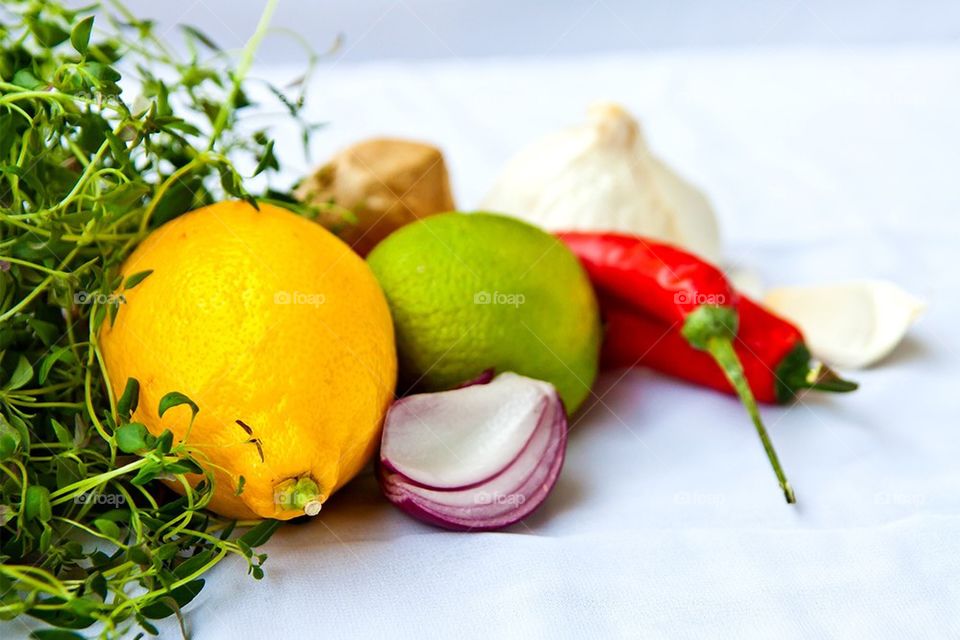 Citrus, onion, chili