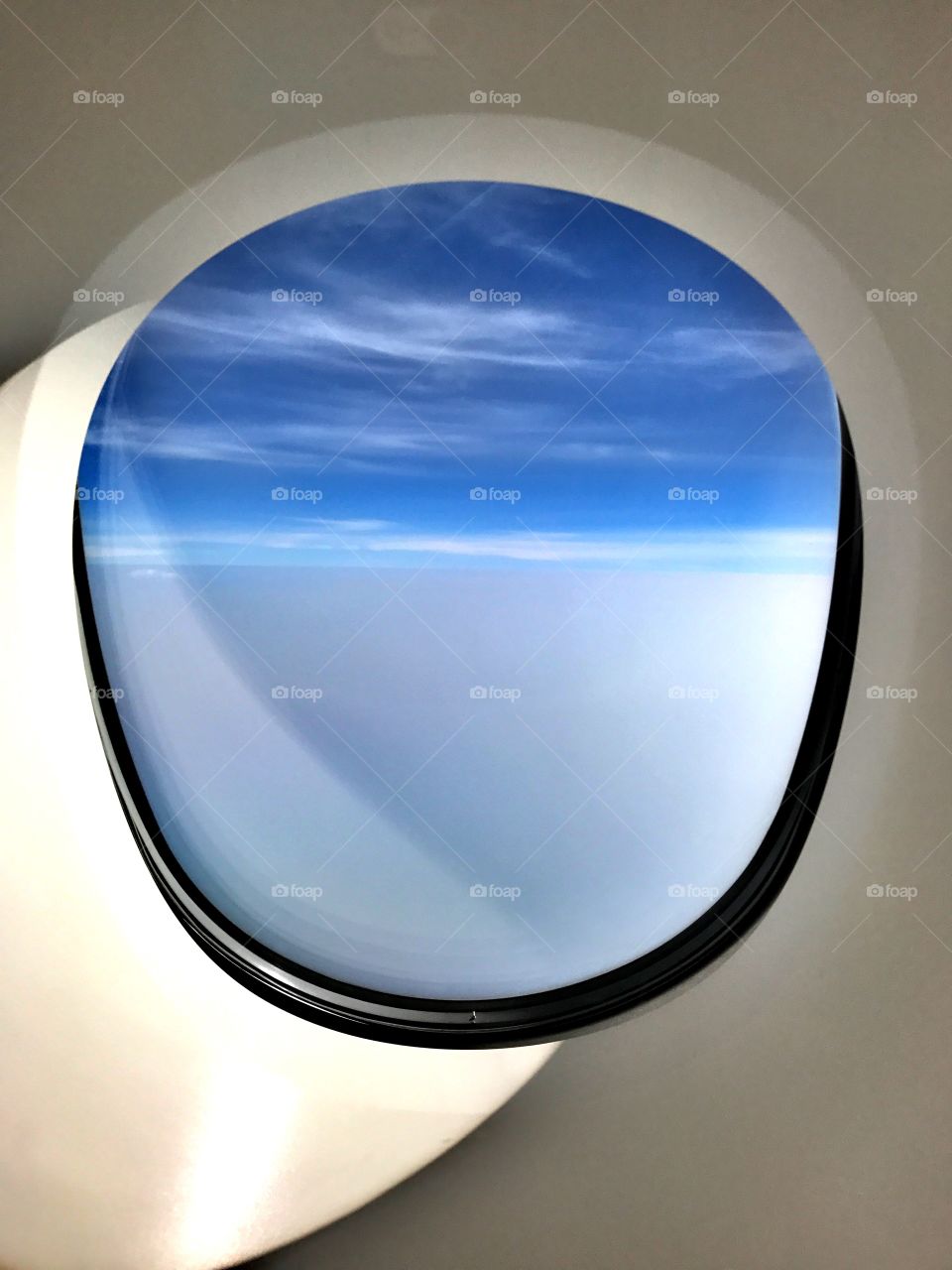 Blue view from the window seat 30,000ft high 