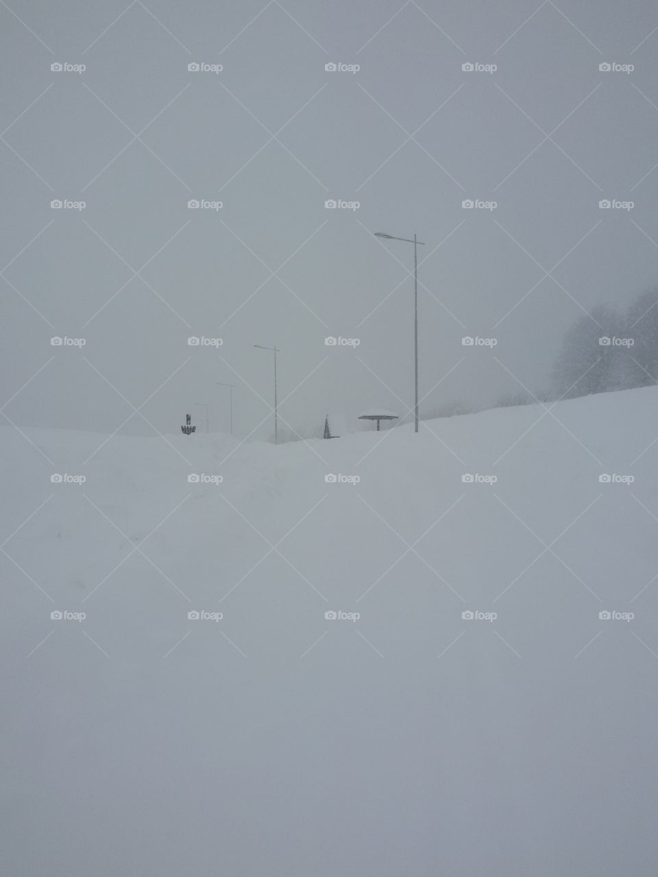 winter time mountain with snow