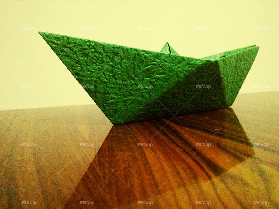 Origami paper boat