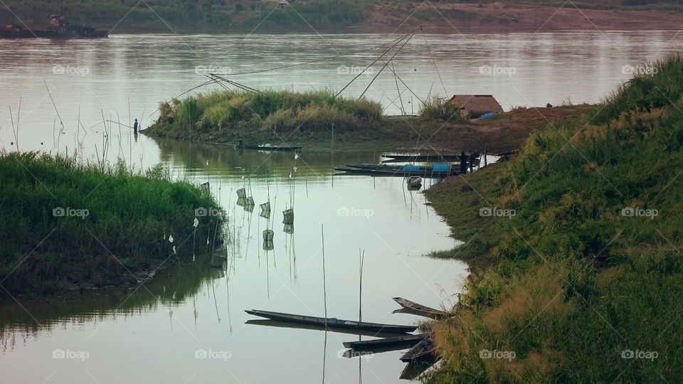 Riverside life. live in mae kong riverside nongkhai thailand