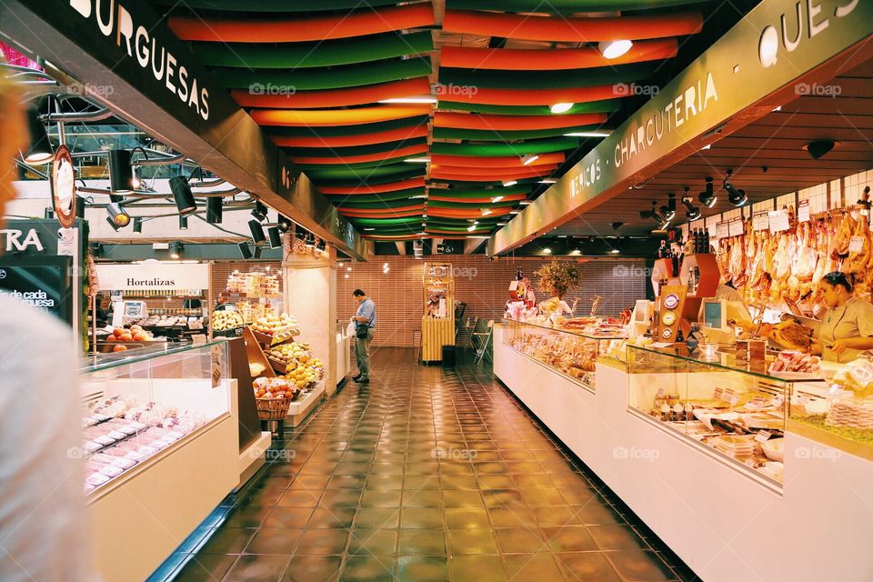 Food market in Madrid, Spain