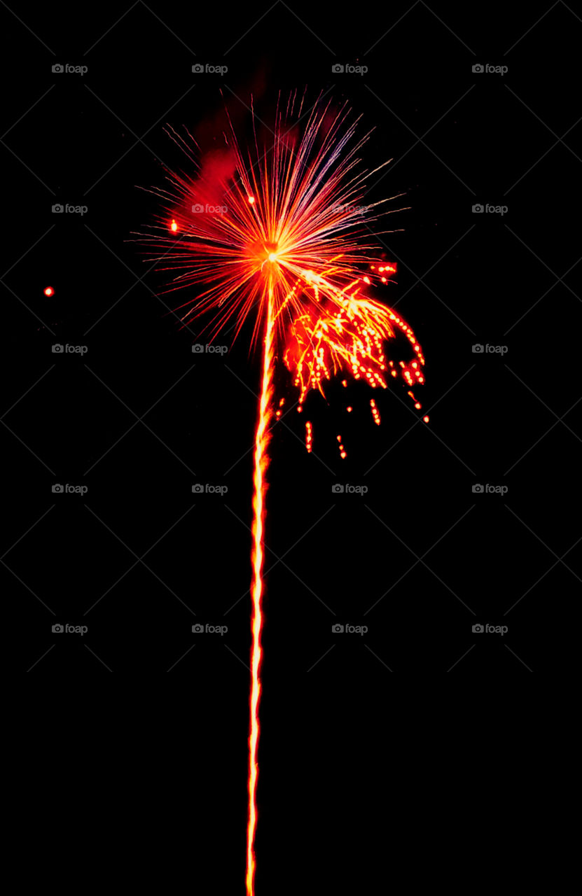 Fireworks display at night