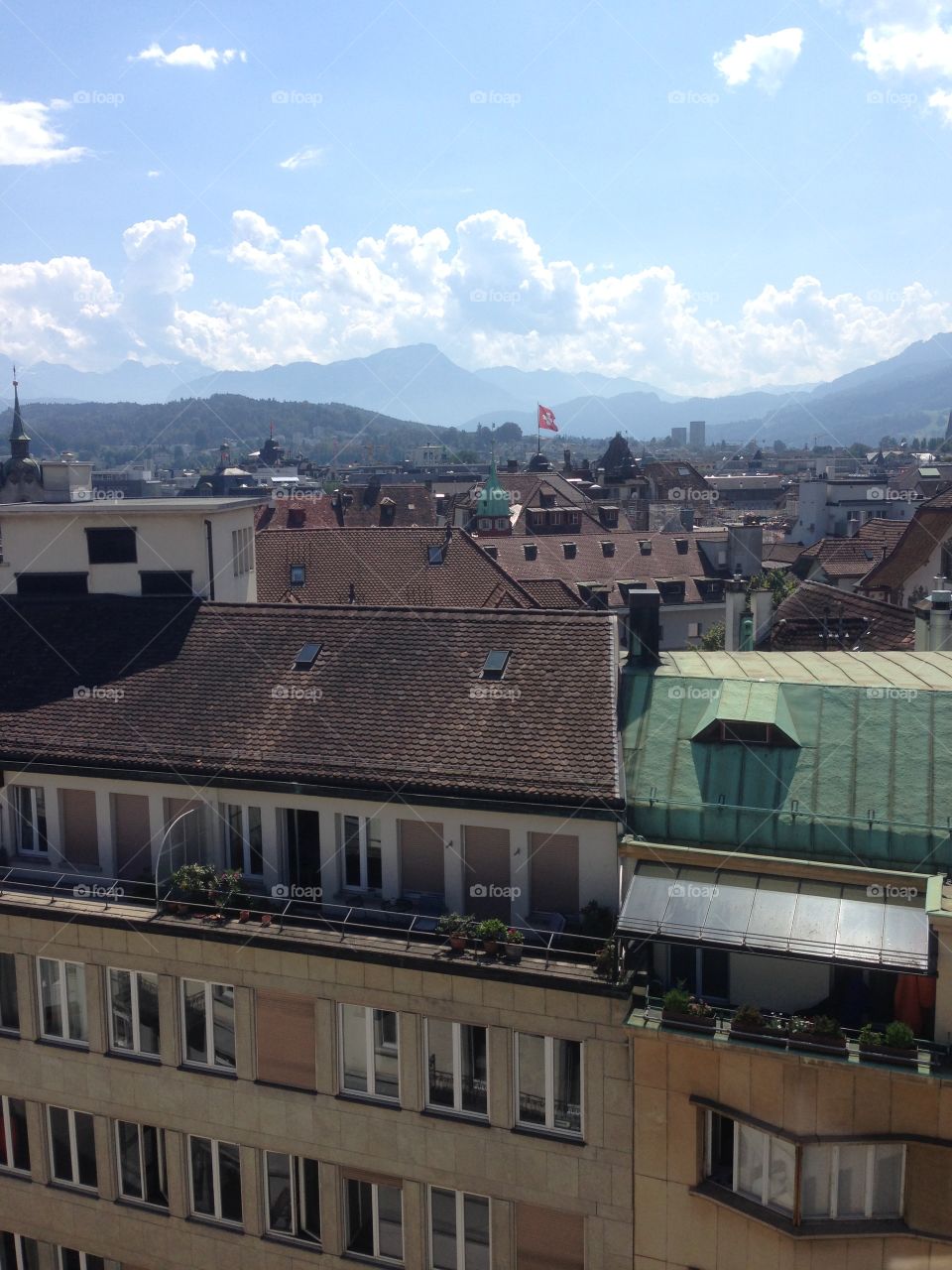 Rooftop view from a local business. Taken in Lucerne, Switzerland