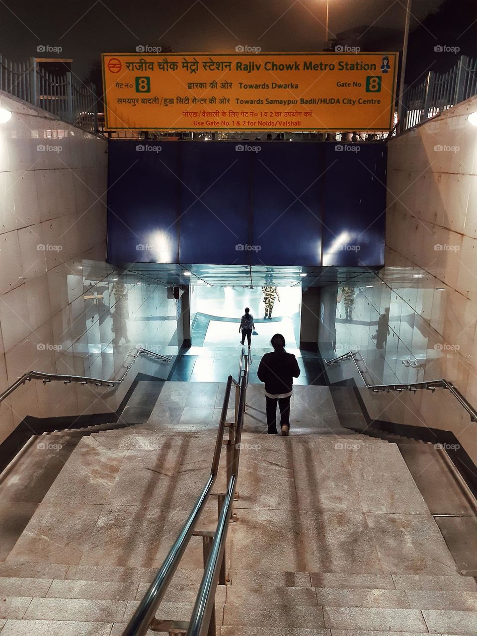 Off to the metro station