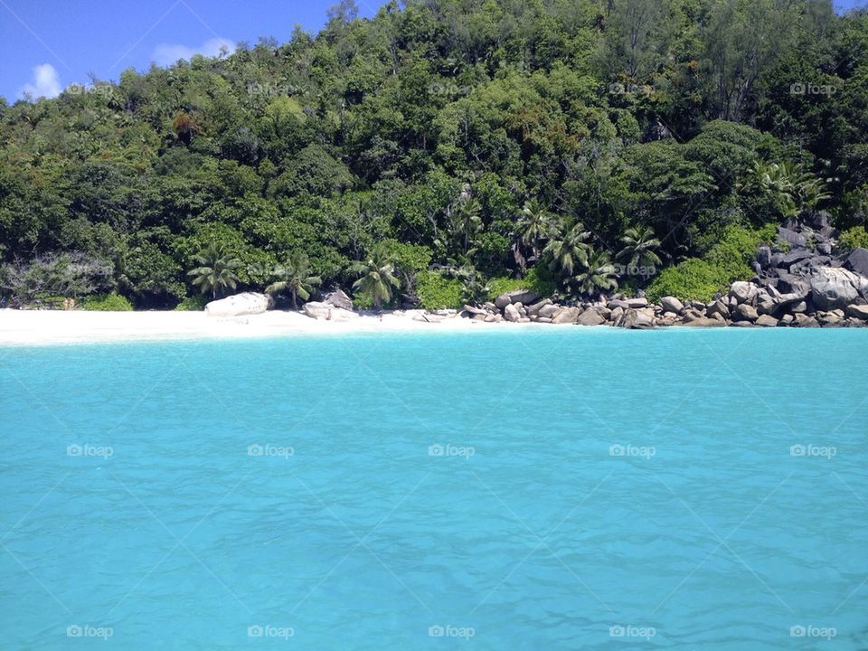 View of seychelles beach