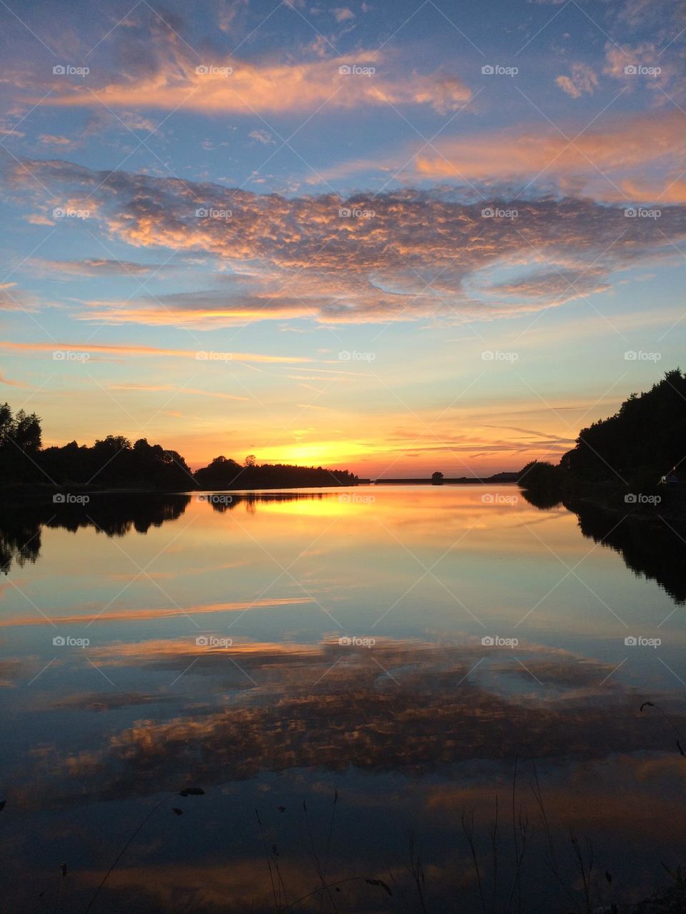 Sunset still reflection