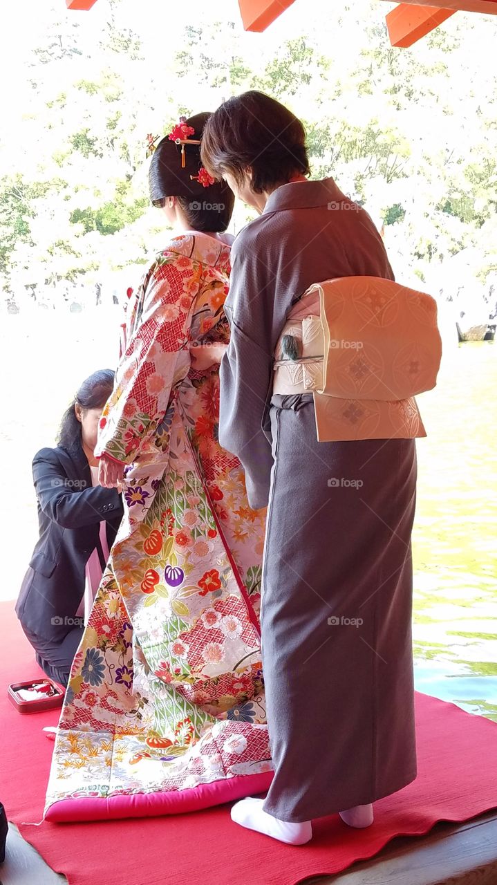 Dressing up the bride