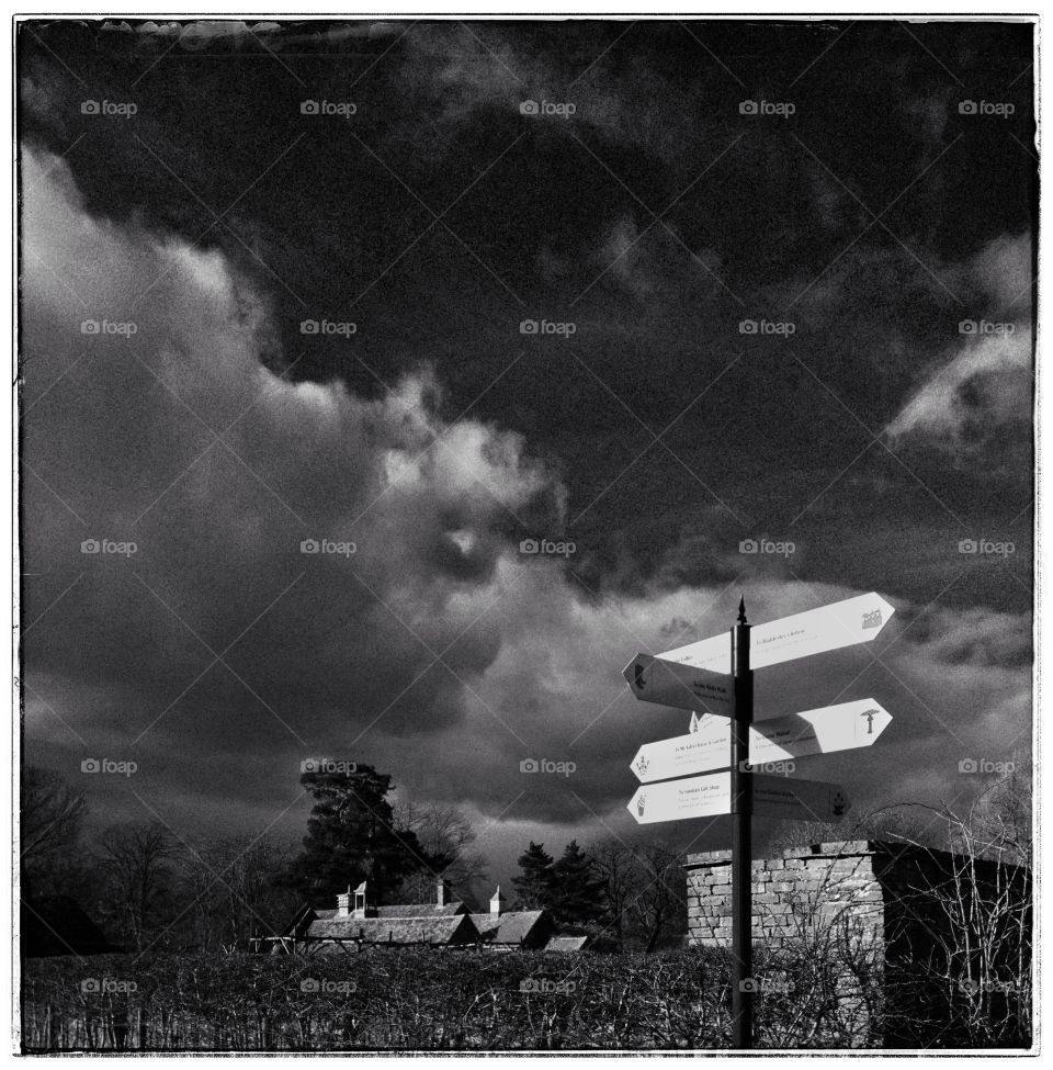 Monochrome, Street, Storm, Landscape, Black And White