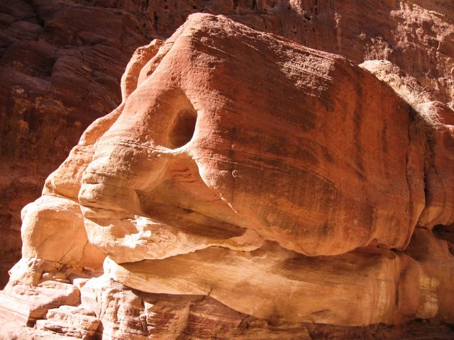fish-like rocks in Petra, Jordan. elephant rock