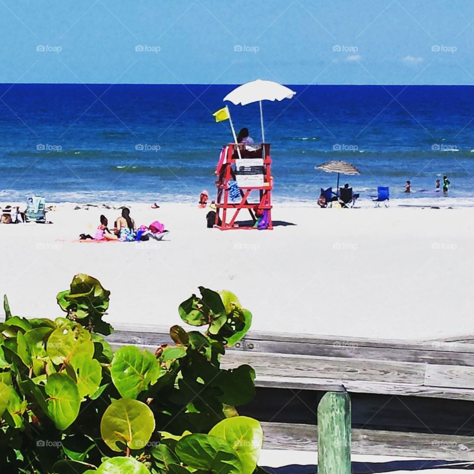 Lifeguard Stand  Under Yellow. at Indiatlantic Beach, FL