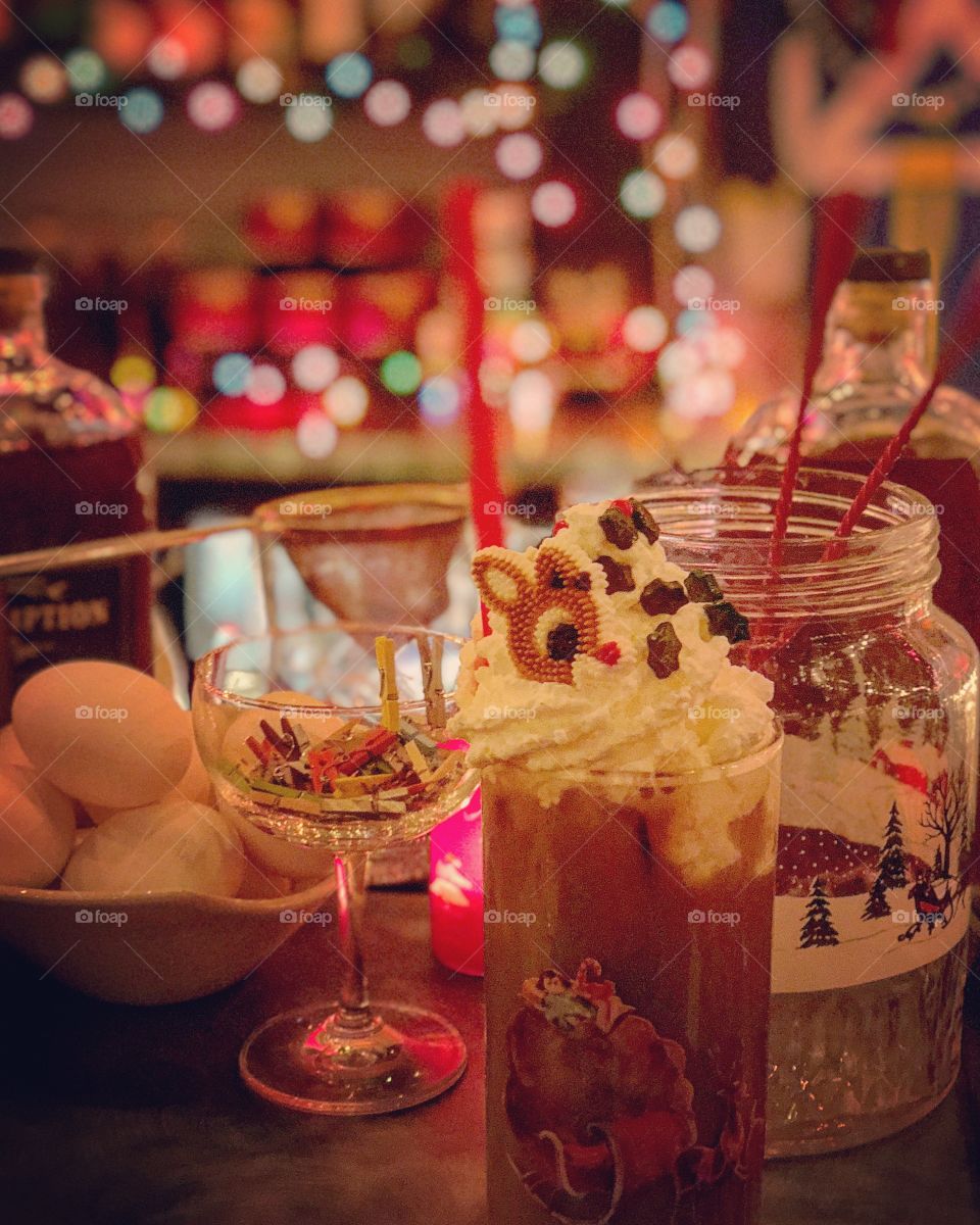 Reindeer cocktail at pop-up bar