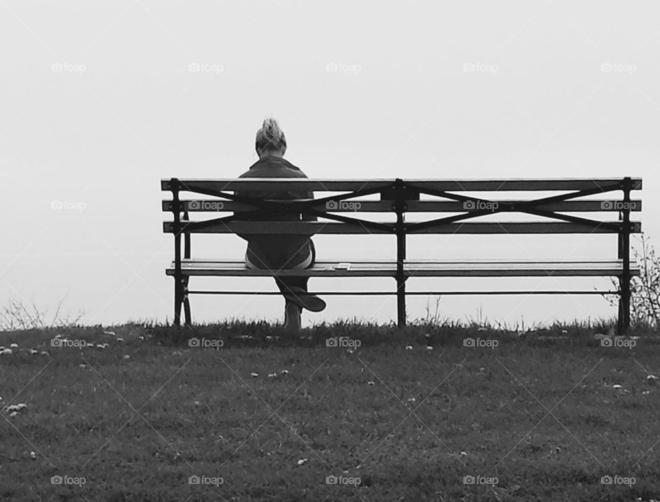 Woman sitting on the bench