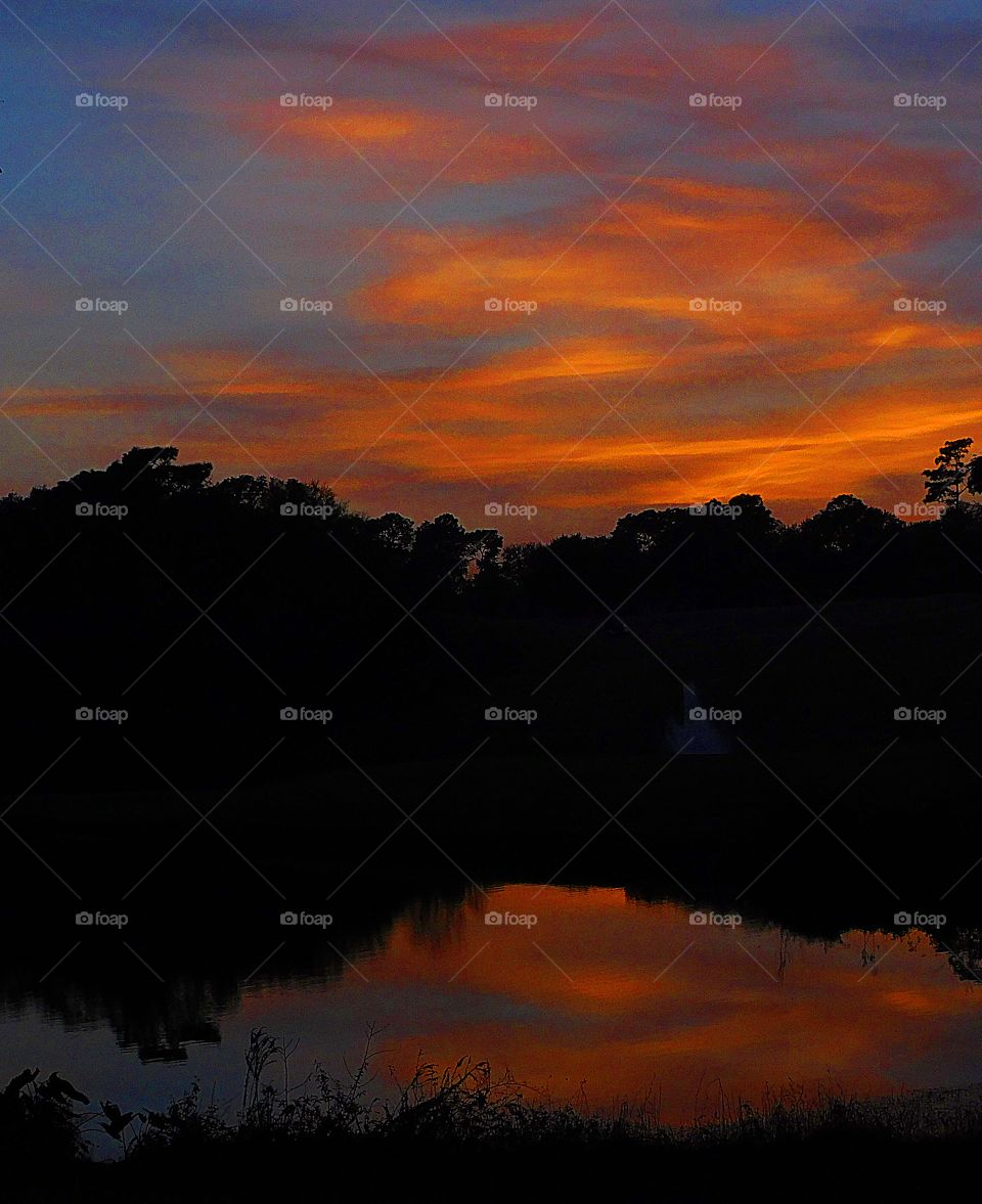 Clouds reflecting on the peaceful lake