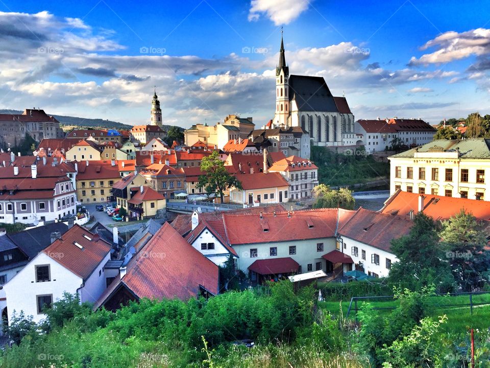 city at dusk 