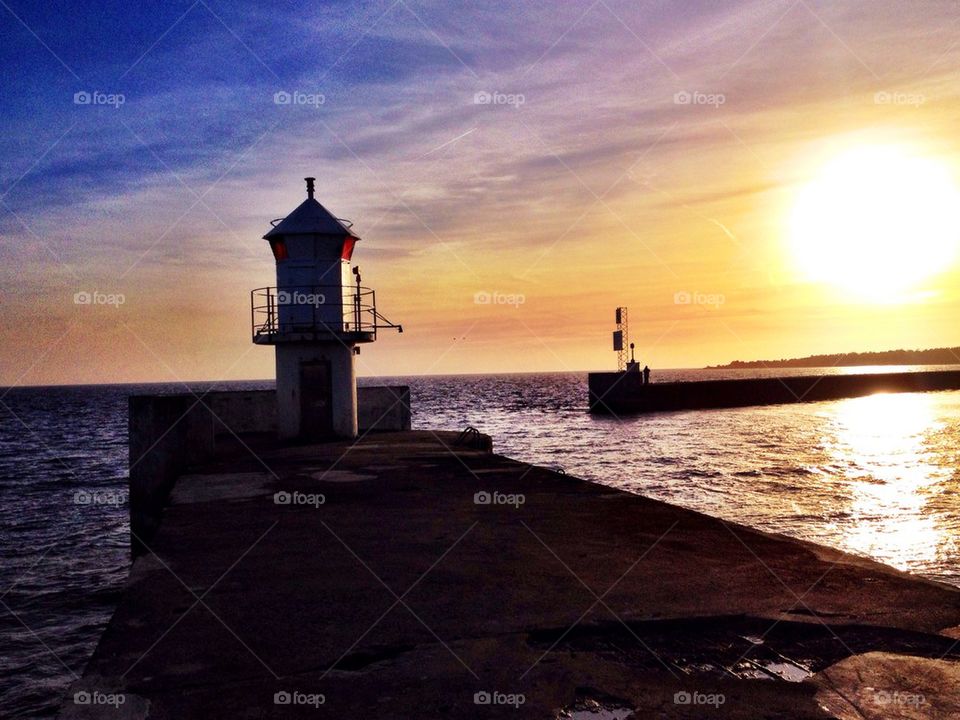 Light house in sunset 