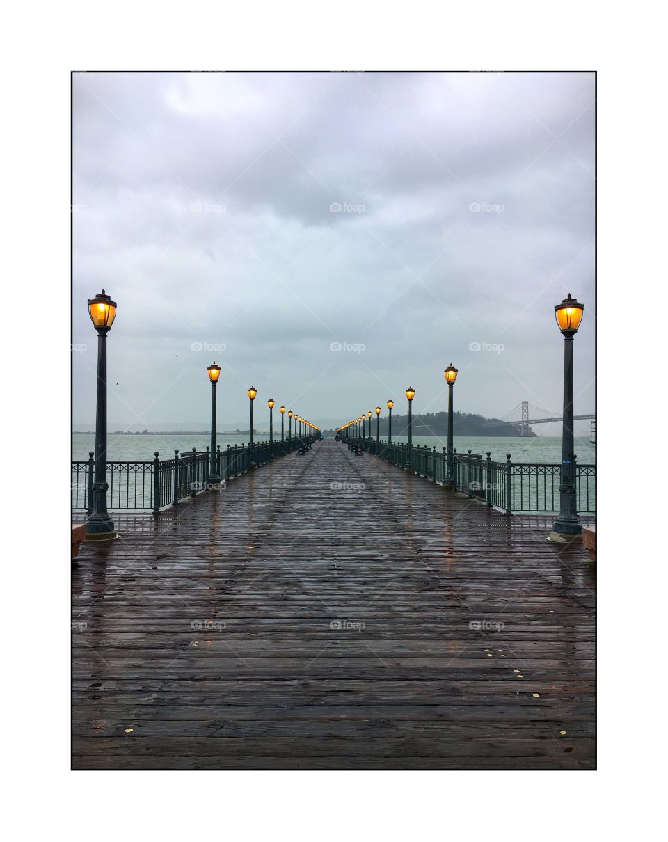 Rainy day pier