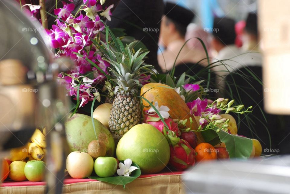 Tropical fruits on display