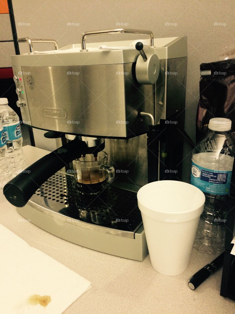 Espresso. Coffee, espresso at work. Afternoon boost