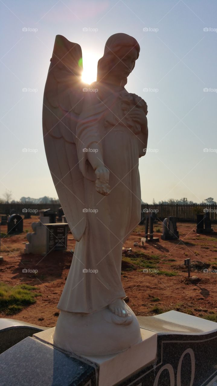 Angel of the cemetery. Silent and peaceful
