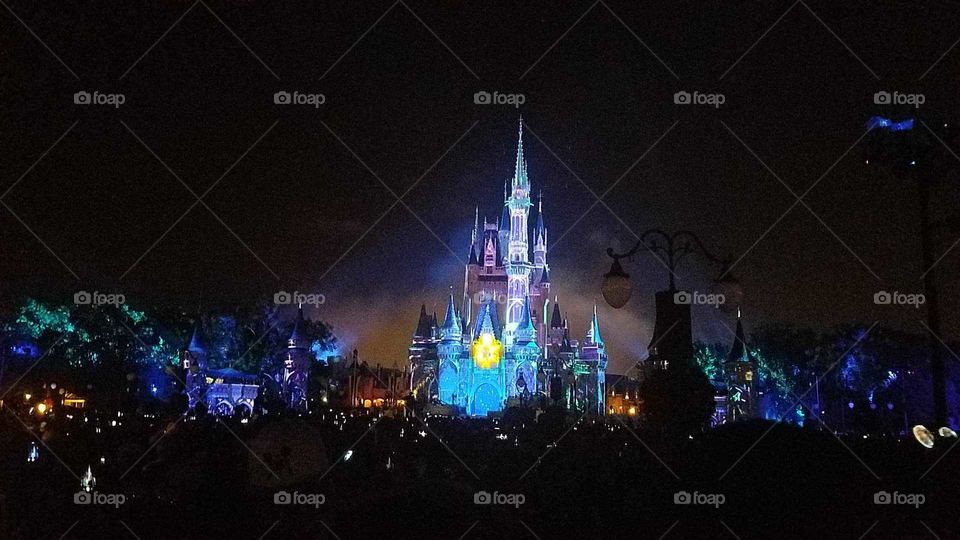 Disney Magic Kingdom Fireworks show at the  Castle