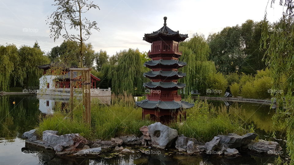 Chinese garden in the "Garten der Welt" (Gardens of the World). Berlin. Germany.