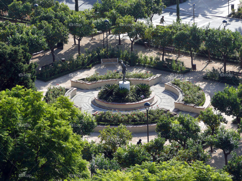 Aerial view of landscaping in Málaga, Spain.