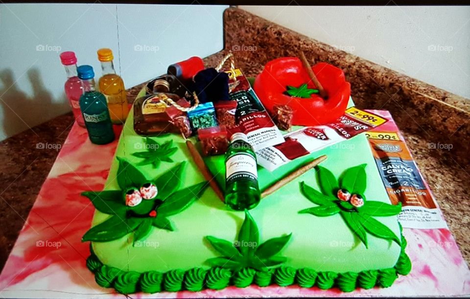 Smoked Out Pot Leaf Cake