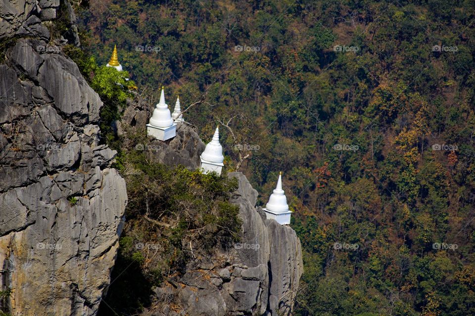 Unseen Thailand, temple on the high mountain. Lampang, Thailand.