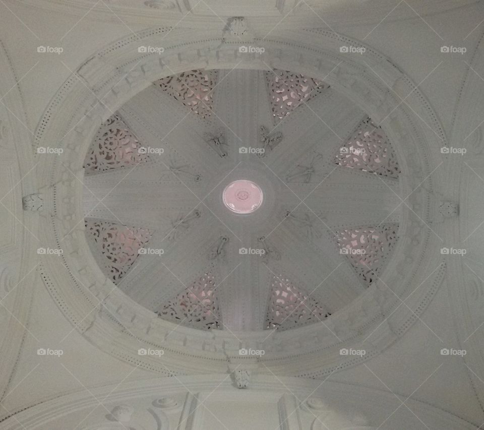 Intricate baroque ceiling inside an 18th century building