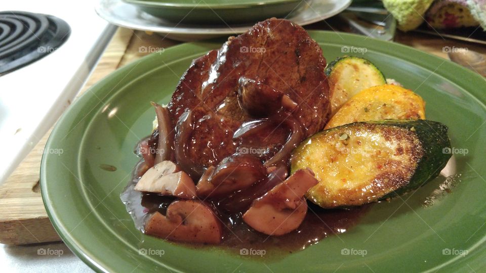 steaks and zucchini